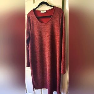 Sweater Dress, Maroon, Renee C, 3X